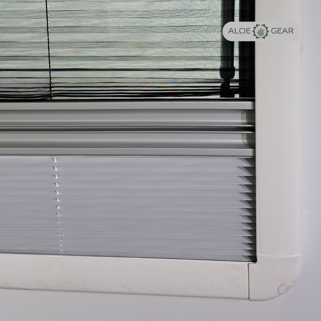 Motorhome & Caravan Pleated Window Blind - Aluminium