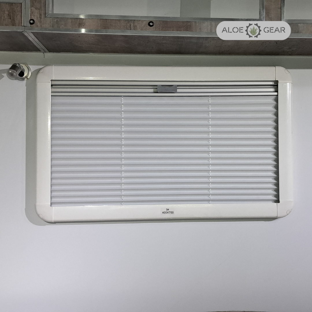 Motorhome & Caravan Pleated Window Blind - Aluminium