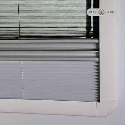 Motorhome & Caravan Pleated Window Blind - Aluminium